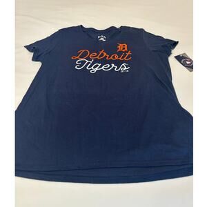 NWT, CSA navy & orange short sleeve ladies tee with Detroit Tigers logo, XL